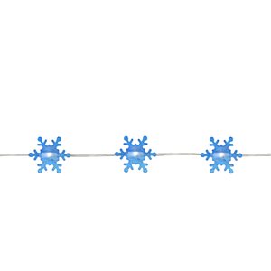 Northlight 20-Count 6-ft Blue Snowflake LED Battery-Operated Indoor Christmas String Lights