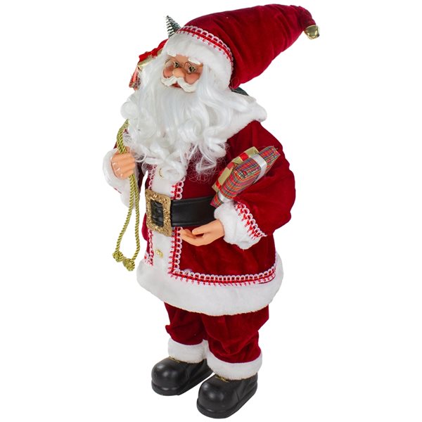 Northlight 2-ft Standing Curly Beard Santa Christmas Figure with ...