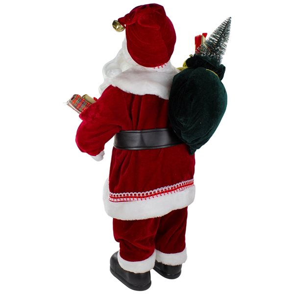 Northlight 2-ft Standing Curly Beard Santa Christmas Figure with Presents