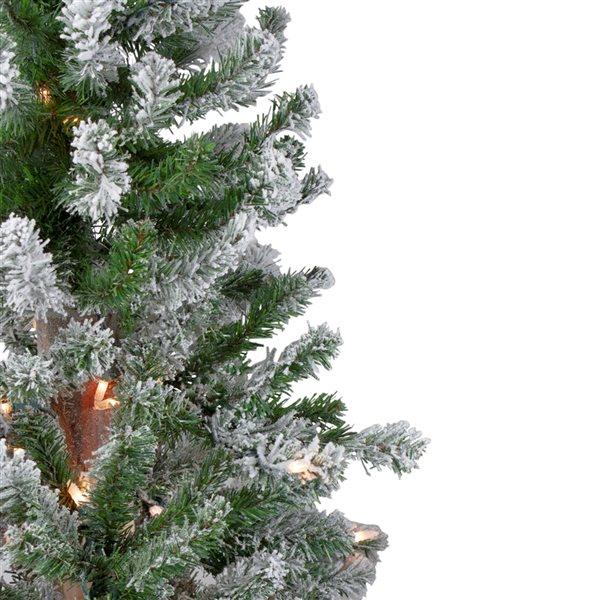 Northlight 4-ft Flocked Alpine Pre-Lit Artificial Christmas Tree with Warm White Lights