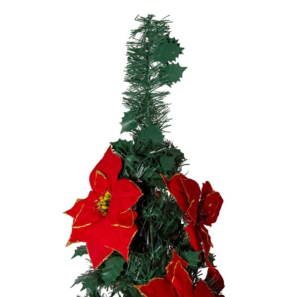 Northlight 6-ft Slim Pre-Lit Artificial Christmas Tree with Warm White Lights and Poinsettia Ornaments