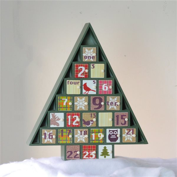 Northlight 15-in Green Tree Shaped Christmas Advent Calendar Decoration