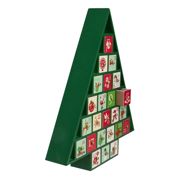 Northlight 15-in Green Tree Shaped Christmas Advent Calendar Decoration