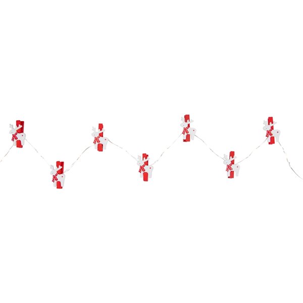 Northlight 10Count 6.5ft Warm White LED BatteryOperated Indoor Reindeer Christmas String