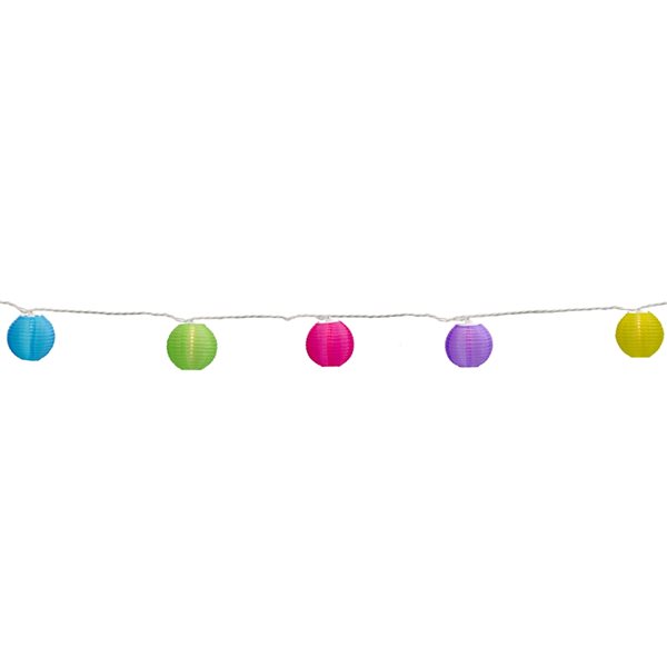 Northlight 10-Count 8.5-ft Multicolour Paper Lantern Incandescent Indoor/Outdoor Christmas String Lights