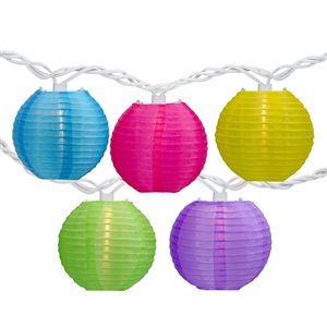 Northlight 10-Count 8.5-ft Multicolour Paper Lantern Incandescent Indoor/Outdoor Christmas String Lights