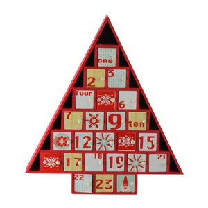 Northlight 14.5-in Red and White Christmas Tree Advent Calendar Decor