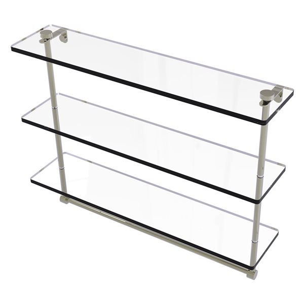 Allied Brass Polished Nickel 3-Tier Glass Wall Mount Bathroom Shelf ...