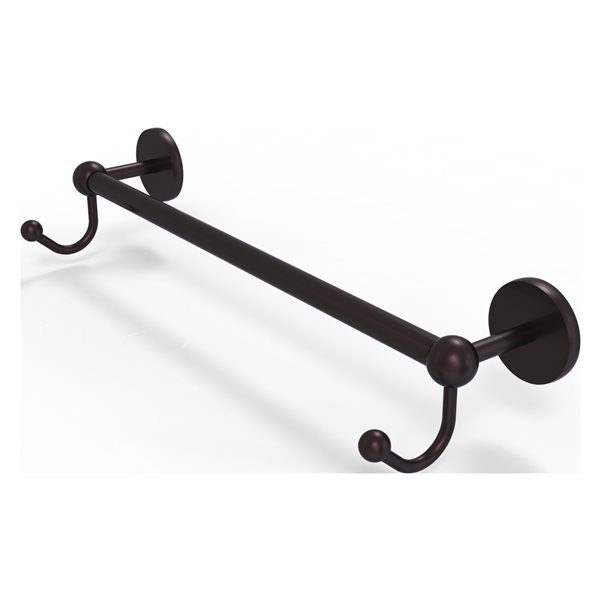 Allied Brass Prestige Skyline 36-in Antique Bronze Wall Mount Single Towel Bar with Integrated Hooks