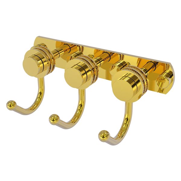 Allied Brass Mercury 3-Hook Polished Brass Towel Hook 920D-3-PB