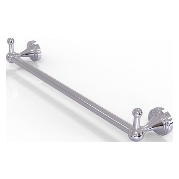 Allied Brass Sag Harbor Polished Chrome 24-in Wall Mount Single Towel Bar with Integrated Hooks