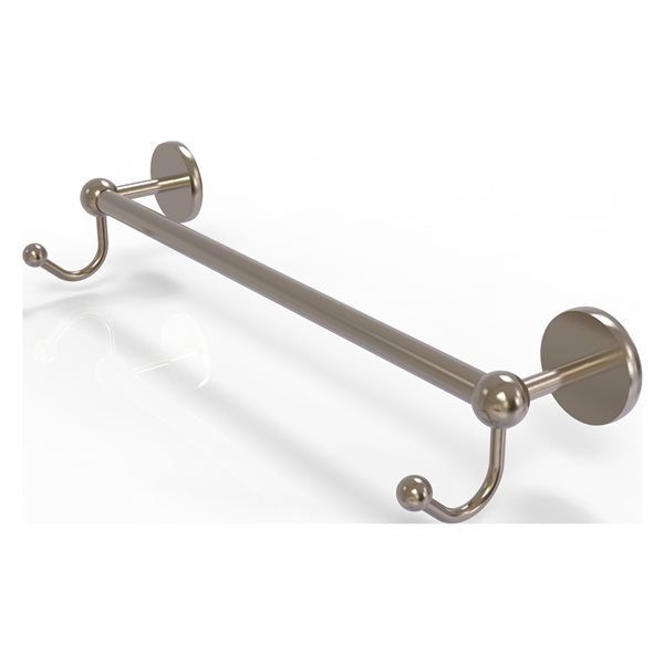 Allied Brass Prestige Skyline 36-in Antique Pewter Wall Mount Single Towel Bar with Integrated Hooks