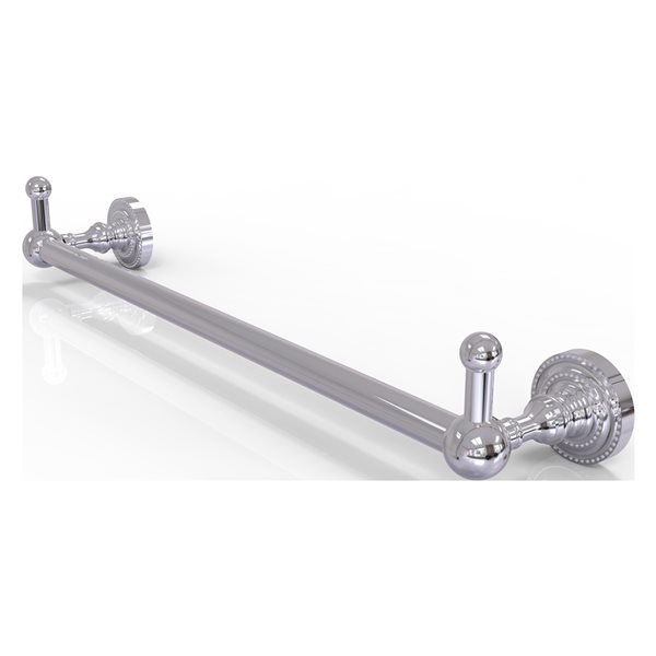 Allied Brass Dottingham Polished Chrome 24-in Wall Mount Single Towel Bar with Integrated Hooks