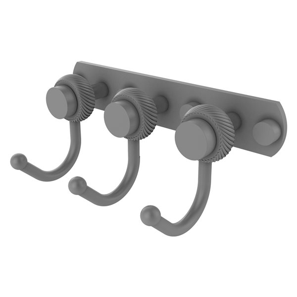 Allied Brass Mercury Matte Grey 3-Hook Towel Hook