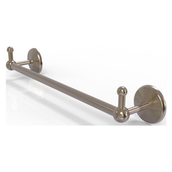 Allied Brass Prestige Monte Carlo Antique Pewter 36-in Wall Mount Single Towel Bar with Integrated Hooks