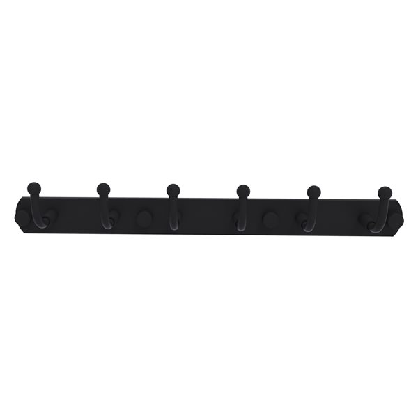 Allied Brass Skyline 6-Hook Matte Black Towel Hook