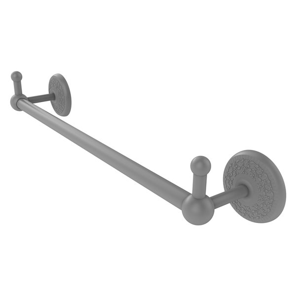 Allied Brass Prestige Monte Carlo Matte Grey 36-in Wall Mount Single Towel Bar with Integrated Hooks