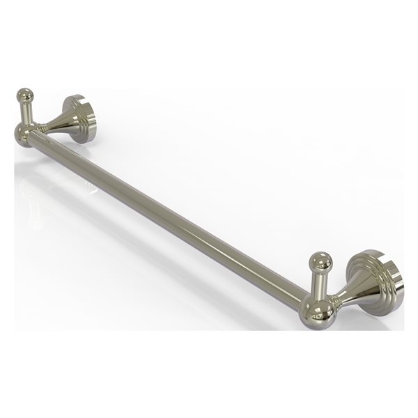 Allied Brass Sag Harbor Polished Nickel 24-in Wall Mount Single Towel Bar with Integrated Hooks