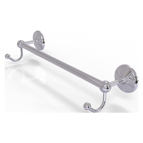 Allied Brass Prestige Monte Carlo 36-in Polished Chrome Wall Mount Single Towel Bar with Integrated Hooks
