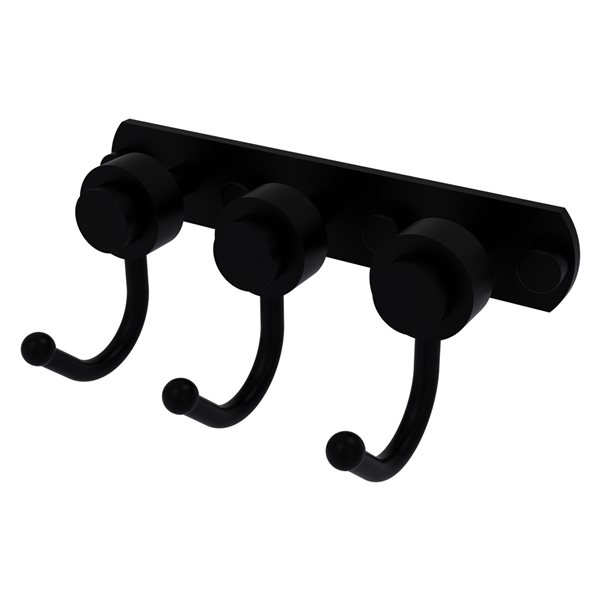 Allied Brass Mercury 3-Hook Matte Black Smooth Towel Hook