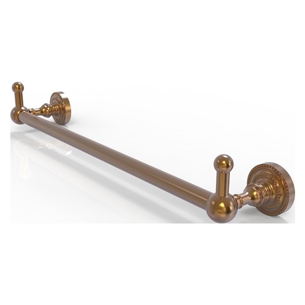Allied Brass Dottingham Brushed Bronze 24-in Wall Mount Single Towel Bar with Integrated Hooks