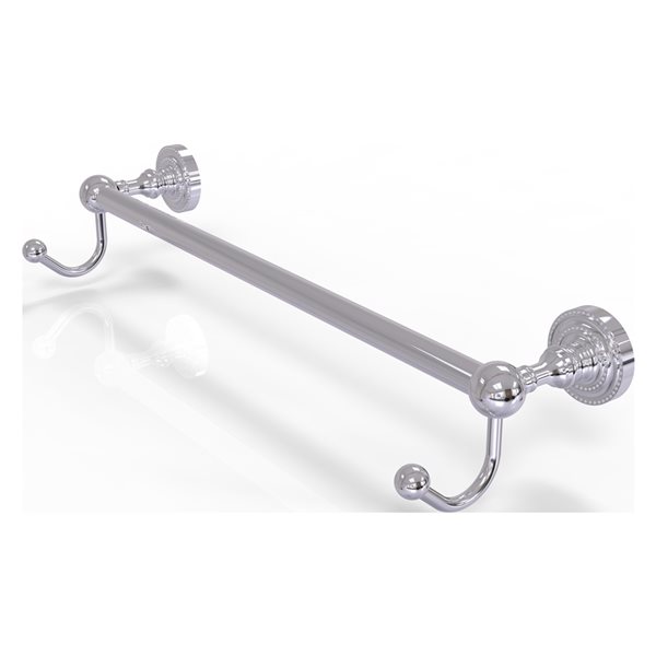 Allied Brass Dottingham 24-in Polished Chrome Wall Mount Single Towel Bar with Integrated Hooks