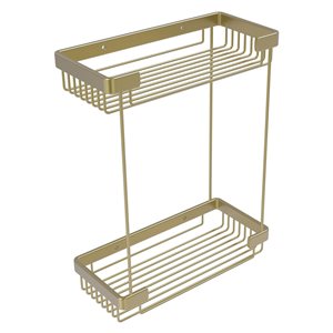 Allied Brass 12.4-in H Solid Satin Brass Hanging Shower Caddy