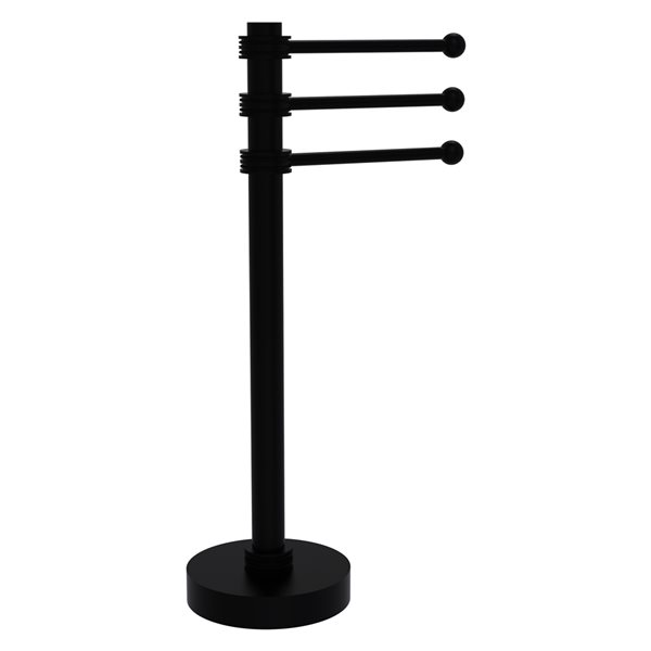 Allied Brass Towel Holder Matte Black Freestanding Towel Rack with Dotted Accents