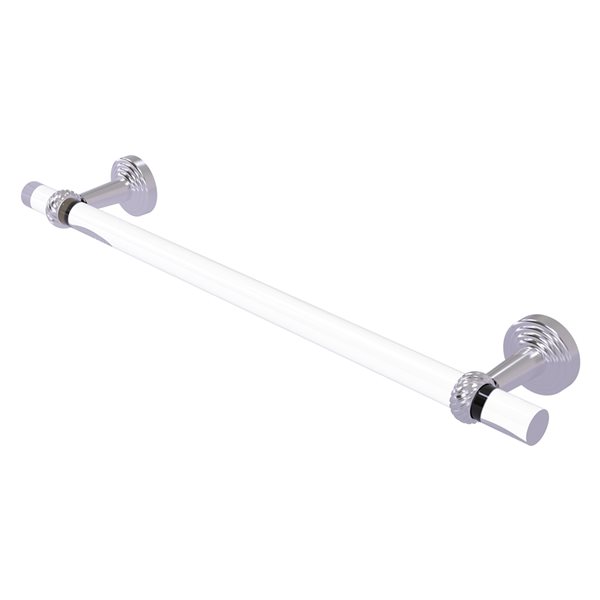 Allied Brass Pacific Beach Satin Chrome Wall Mounted 24-in Towel Bar with Twisted Accents