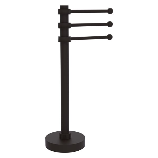 Allied Brass Towel Holder Oil Rubbed Bronze Freestanding Towel Rack with Grooved Accents
