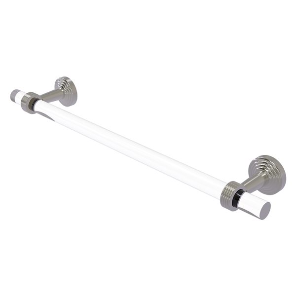 Allied Brass Pacific Beach Satin Nickel Wall Mounted 24-in Towel Bar with Grooved Accents