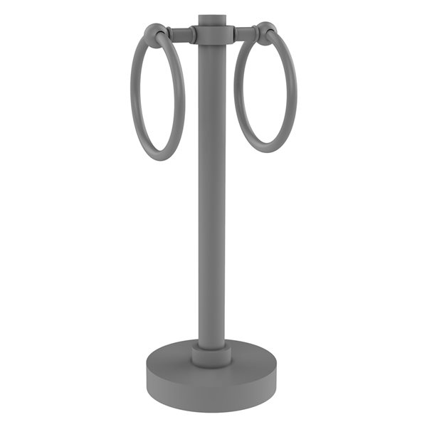 Allied Brass Matte Grey Freestanding Countertop Towel Ring