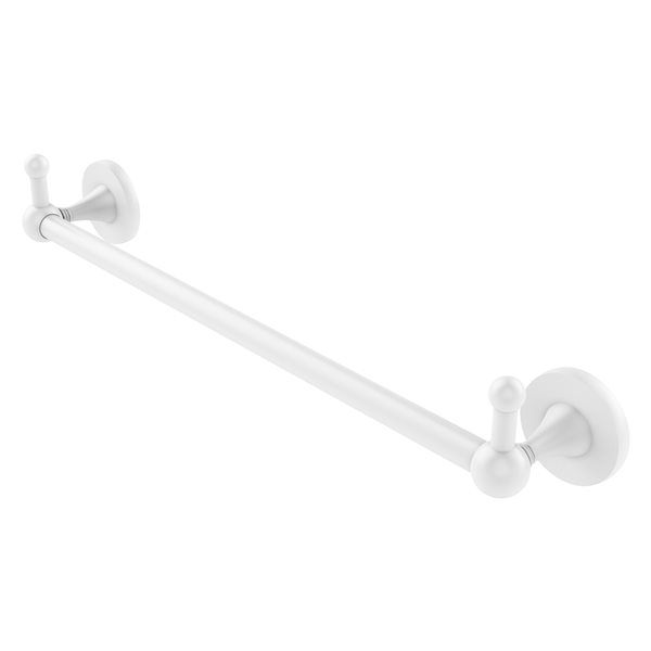 Allied Brass Shadwell Wall Mounted 24-in Towel Bar with Integrated Hooks - Matte White