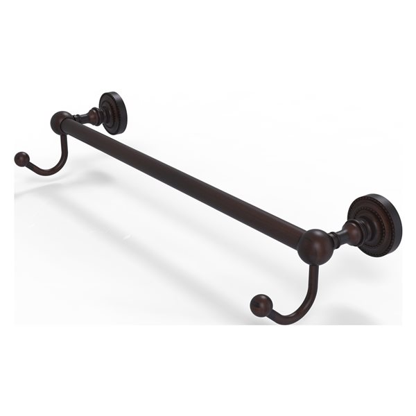 Allied Brass Dottingham Venetian Bronze Wall Mounted 30-in Towel Bar with Integrated Hooks
