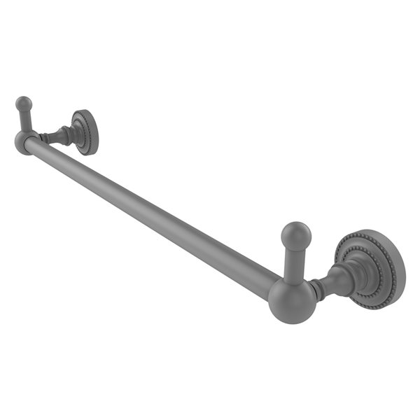 Allied Brass Dottingham Wall Mounted 30-in Towel Bar with Integrated Hooks - Matte Grey
