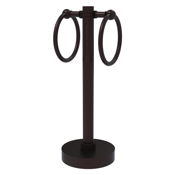 Allied Brass Antique Bronze Freestanding Countertop Towel Ring with Dotted Accents