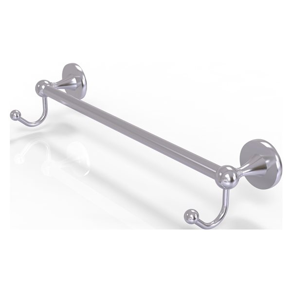 Allied Brass Shadwell Satin Chrome Wall Mounted 24-in Towel Bar with Integrated Hooks