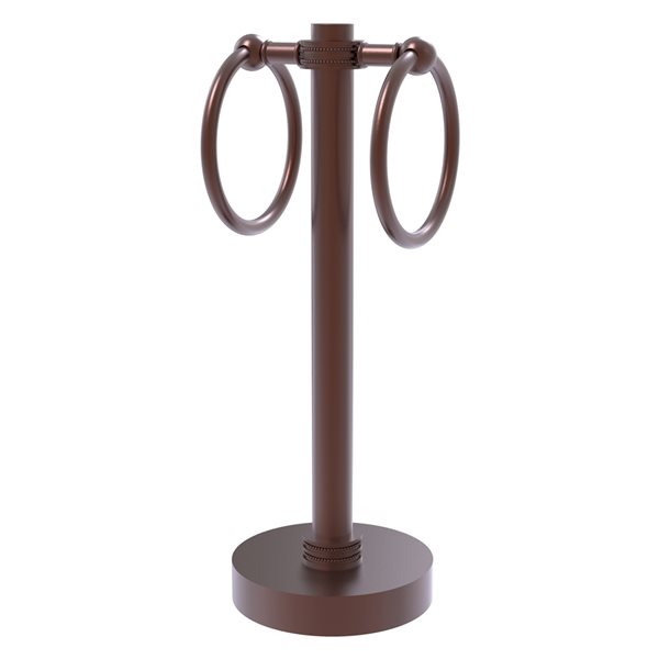 Allied Brass Antique Copper Freestanding Countertop Towel Ring with Dotted Accents