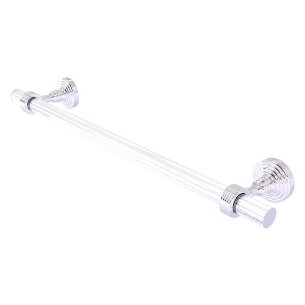 Allied Brass Pacific Grove Polished Chrome Wall Mounted 24-in Towel Bar with Grooved Accents