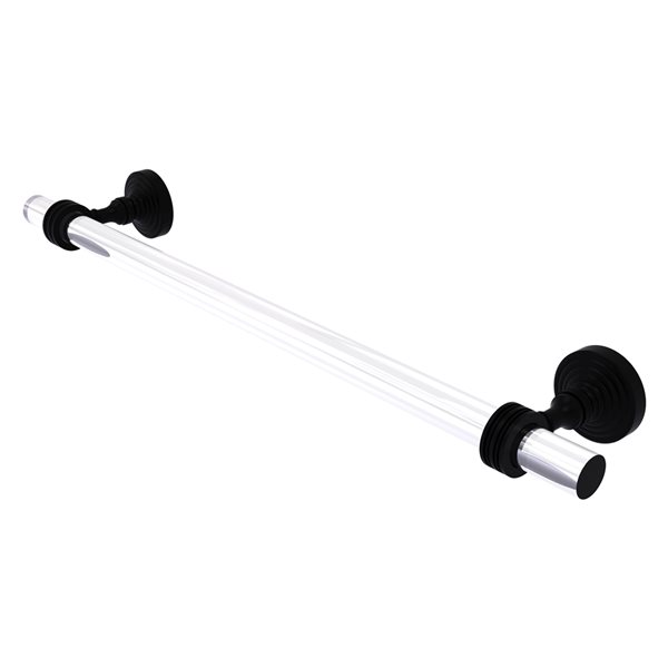 Allied Brass Pacific Grove Matte Black Wall Mounted 24-in Towel Bar with Dotted Accents