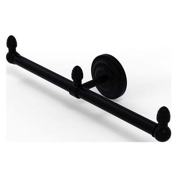 Allied Brass Que New Matte Black Wall Mounted 2-Arm Guest Towel Holder ...