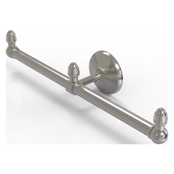 Allied Brass Monte Carlo Satin Nickel Wall Mounted 2-Arm Guest Towel Holder