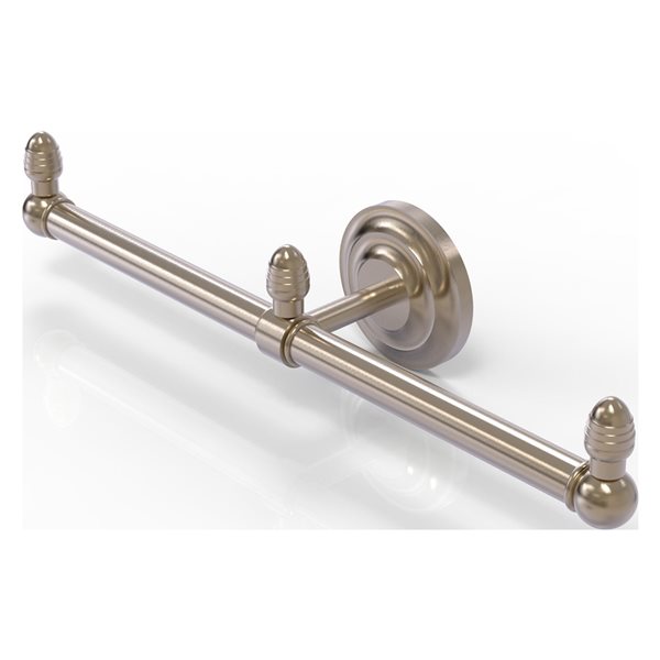 Allied Brass Que New Antique Pewter Wall Mounted 2-Arm Guest Towel Holder