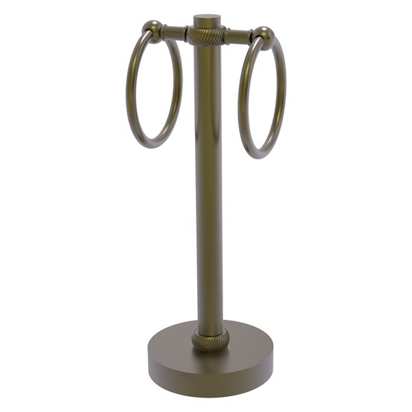 Allied Brass Antique Brass Freestanding Countertop Towel Ring with Twisted Accents