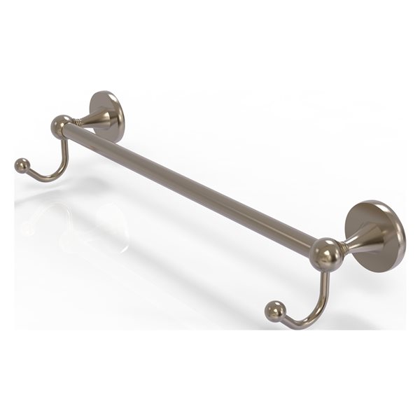 Allied Brass Shadwell Antique Pewter Wall Mounted 24-in Towel Bar with Integrated Hooks