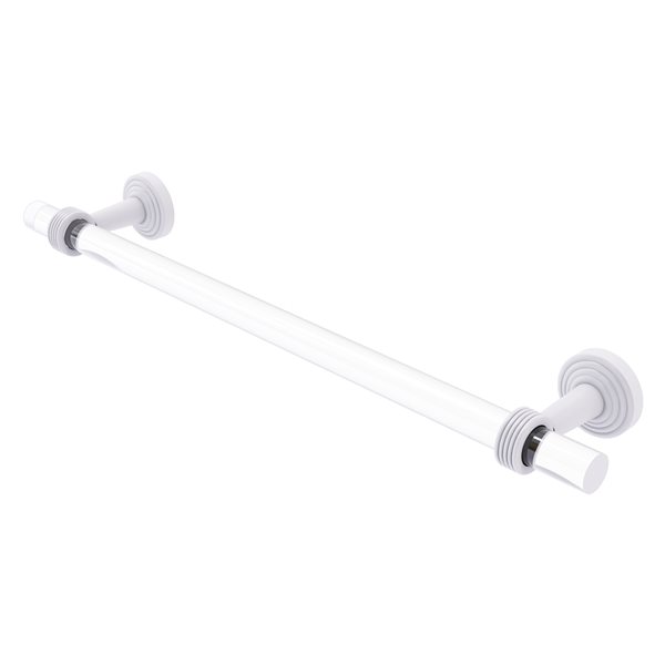 Allied Brass Pacific Beach Matte White Wall Mounted 24-in Towel Bar with Grooved Accents