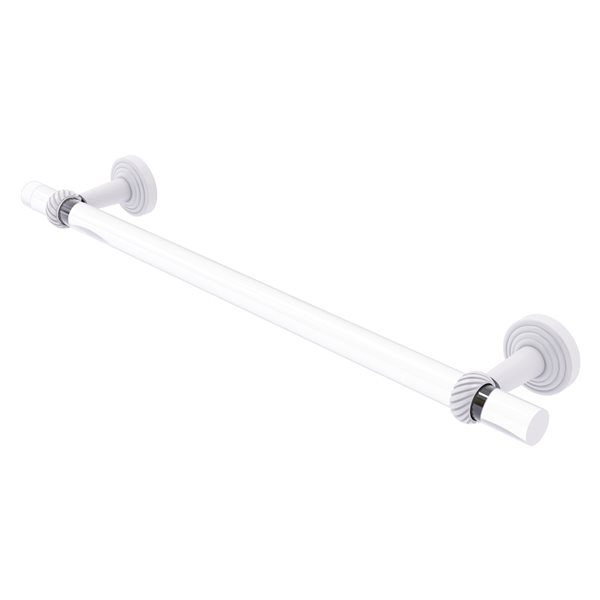 Allied Brass Pacific Beach Matte White Wall Mounted 24-in Towel Bar with Twisted Accents