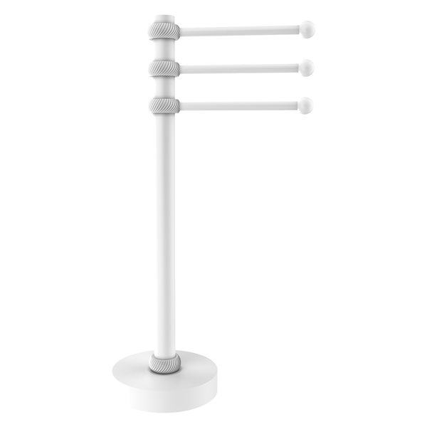 Allied Brass Towel Holder Matte White Freestanding Towel Rack with Twisted Accents