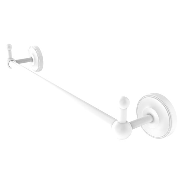 Allied Brass Prestige Regal Wall Mounted 36-in Towel Bar with Integrated Hooks - Matte White