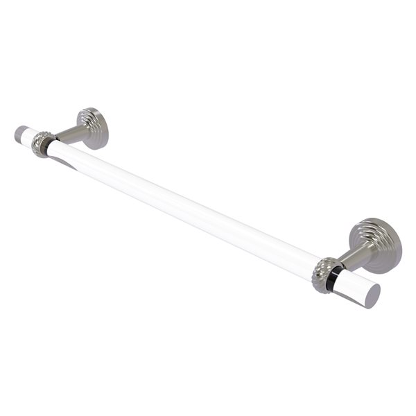 Allied Brass Pacific Beach Satin Nickel Wall Mounted 24-in Towel Bar with Twisted Accents